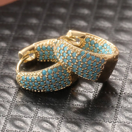 Orecchini a Cerchio con Turchese | Oro