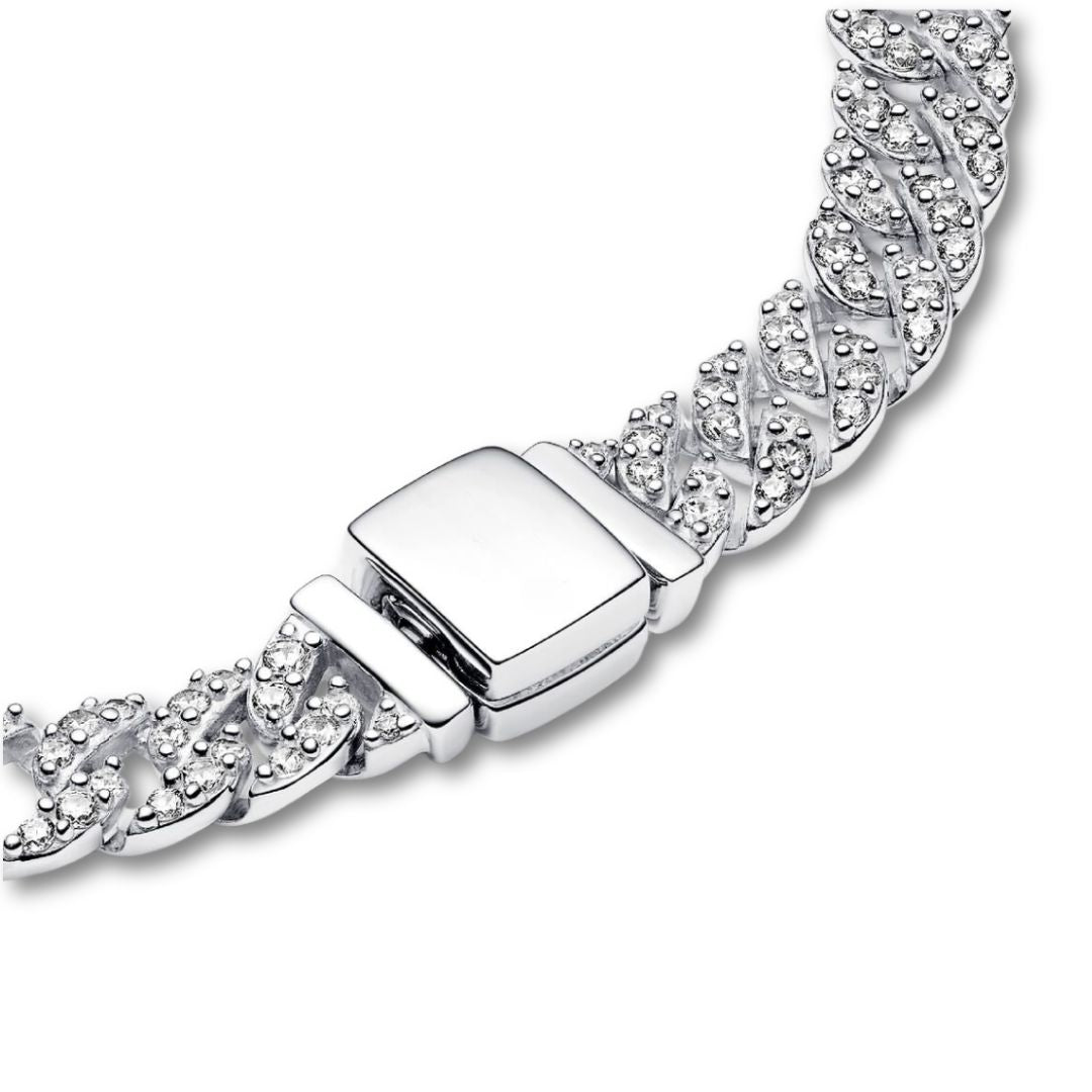 Bracciale Cubana con Pavé | Oro