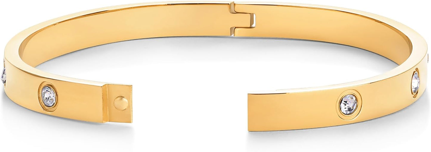 Bracciale Rigido con Cristalli Luminosi | Oro