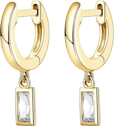 Orecchini con Cristallo Rettangolare | Oro
