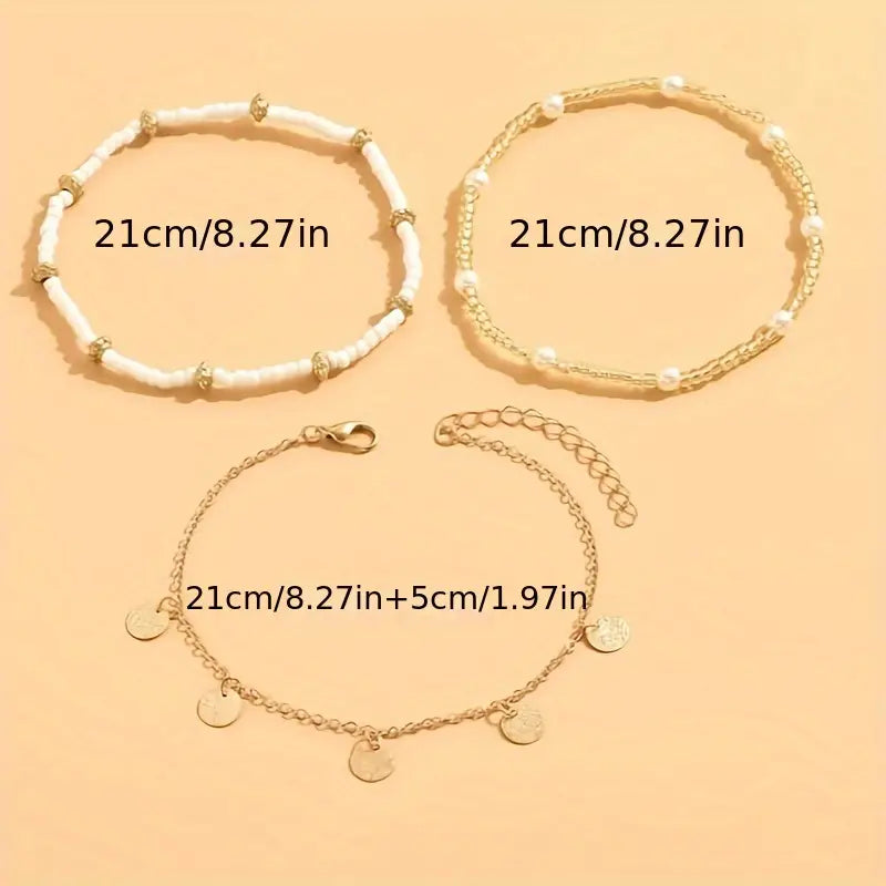 Set 3 Cavigliere Mare e Oro