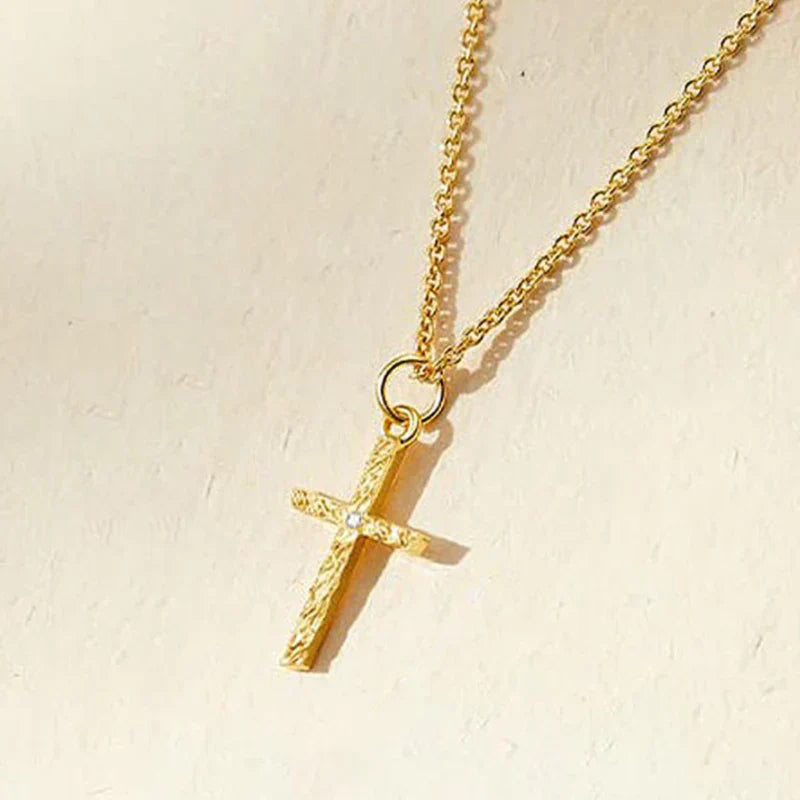 Set Collana Croce con Iniziale | Oro