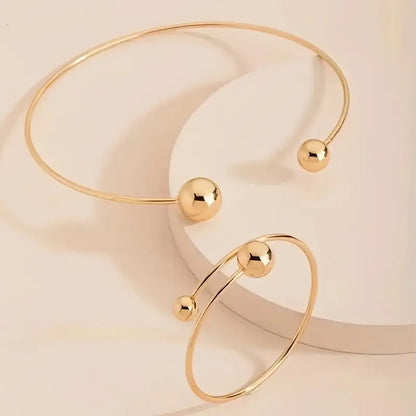 Set Collana e Bracciale con Sfere | Oro