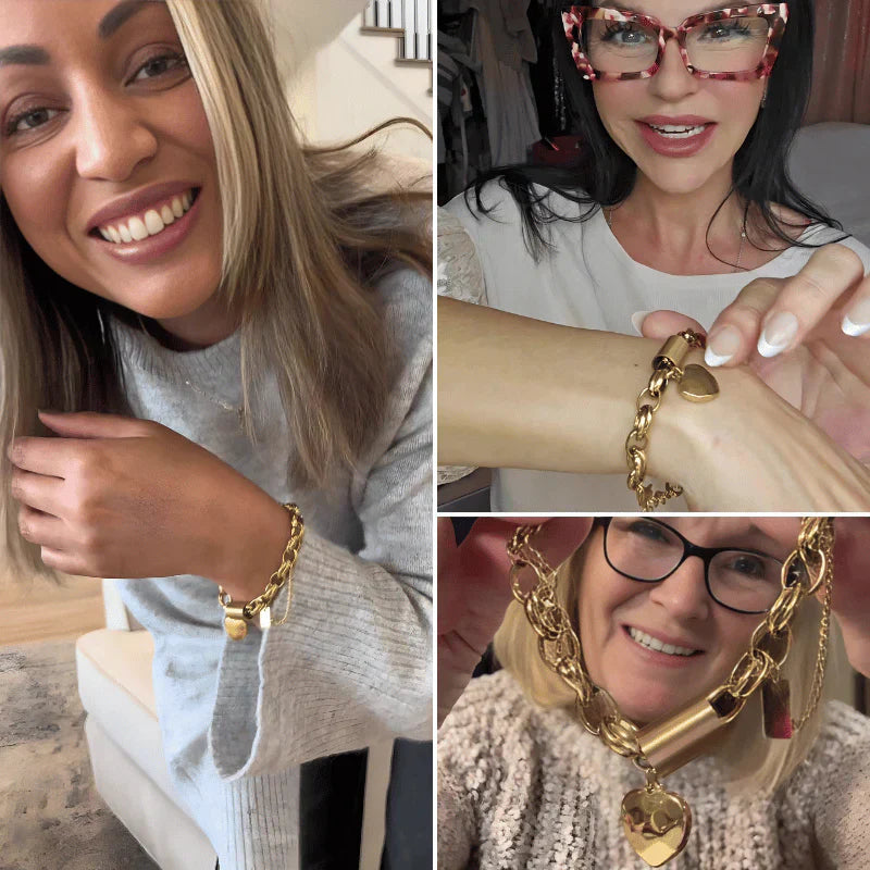 Bracciale Spesso con Cuore | Oro