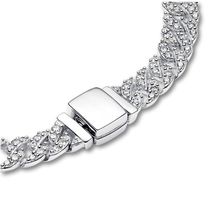 Bracciale Cubana con Pavé | Oro