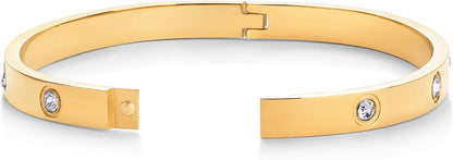 Bracciale Rigido con Cristalli Luminosi | Oro