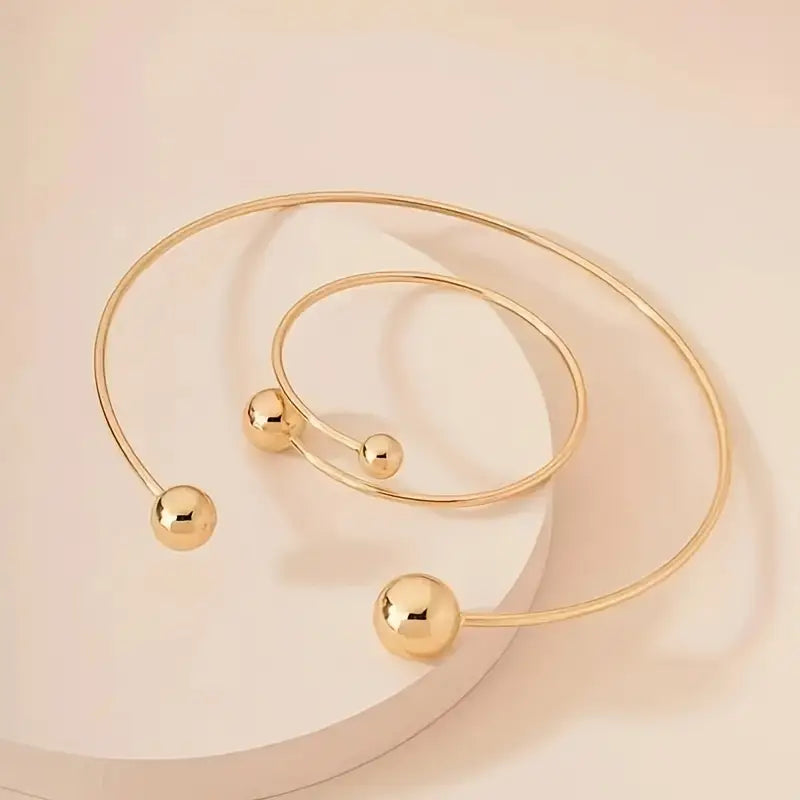 Set Collana e Bracciale con Sfere | Oro