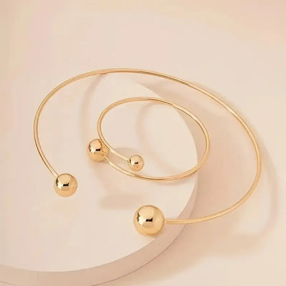 Set Collana e Bracciale con Sfere | Oro