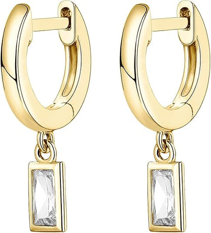 Orecchini con Cristallo Rettangolare | Oro