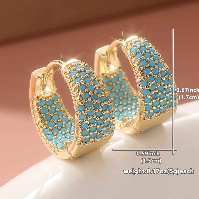 Orecchini a Cerchio con Turchese | Oro