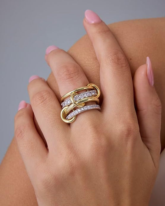 Set di Anelli Intrecciati | Oro