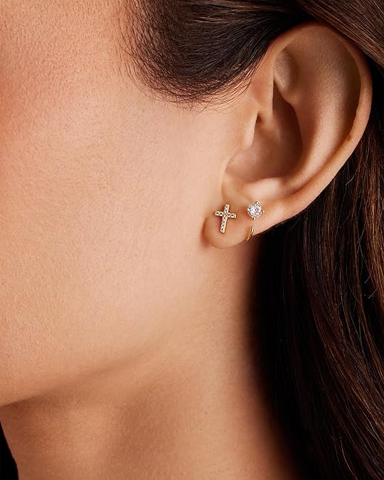 Orecchini Croce Pavé | Oro