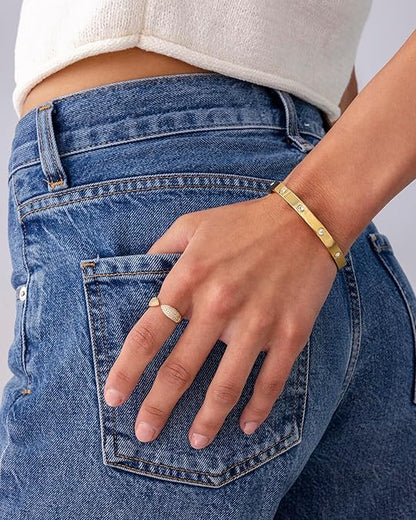 Bracciale Rigido con Cristalli Luminosi | Oro