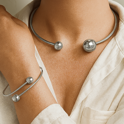 Set Collana e Bracciale con Sfere | Oro