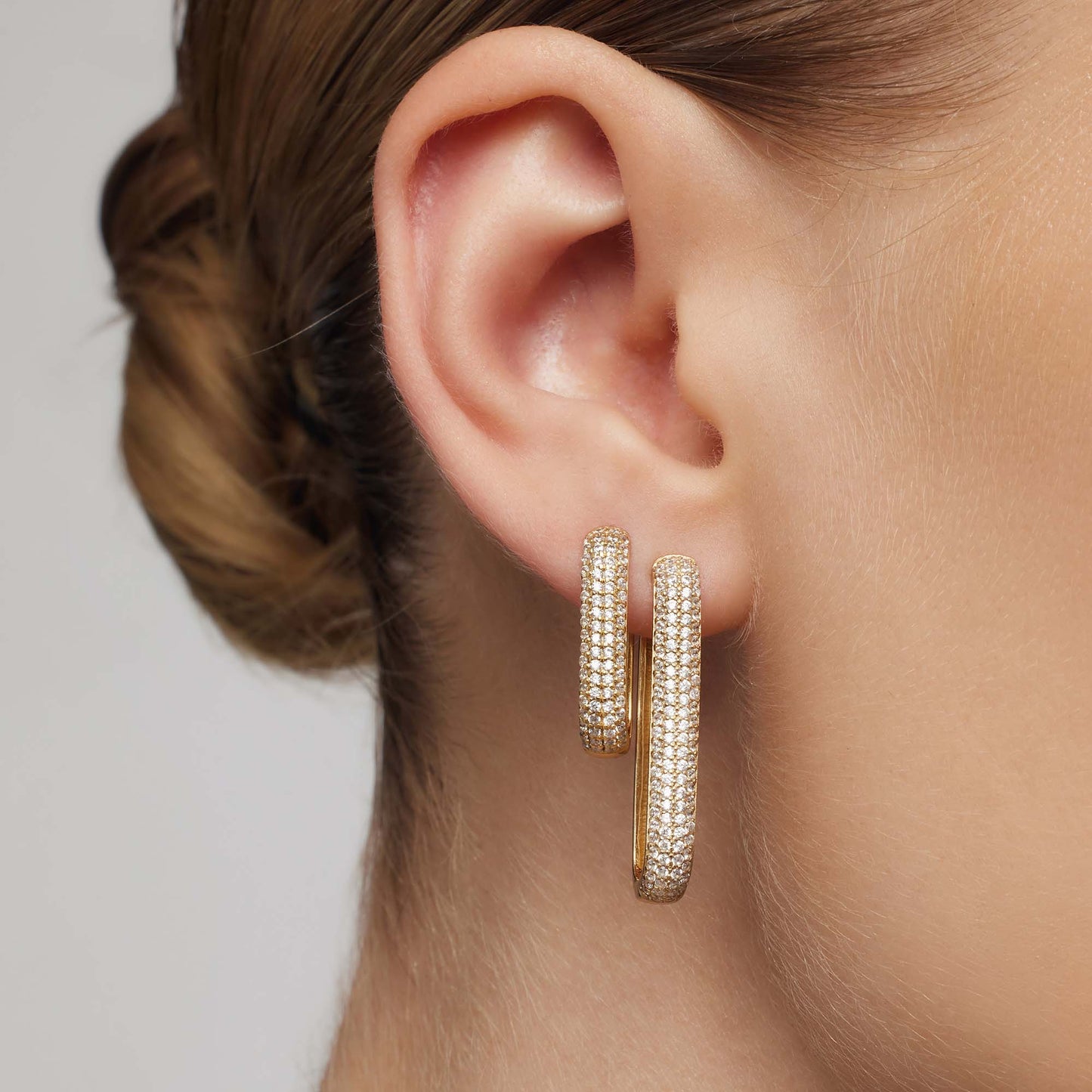 Orecchini a Cerchio Icona Diamante | Oro