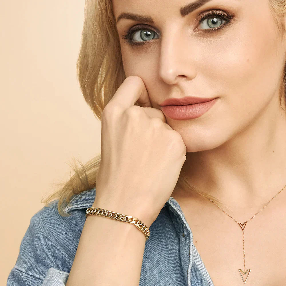 Bracciale a Maglia Cubana Vintage | Oro