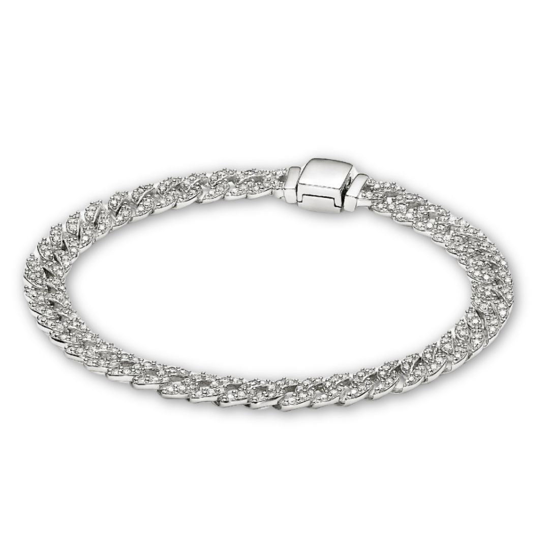 Bracciale Cubana con Pavé | Oro