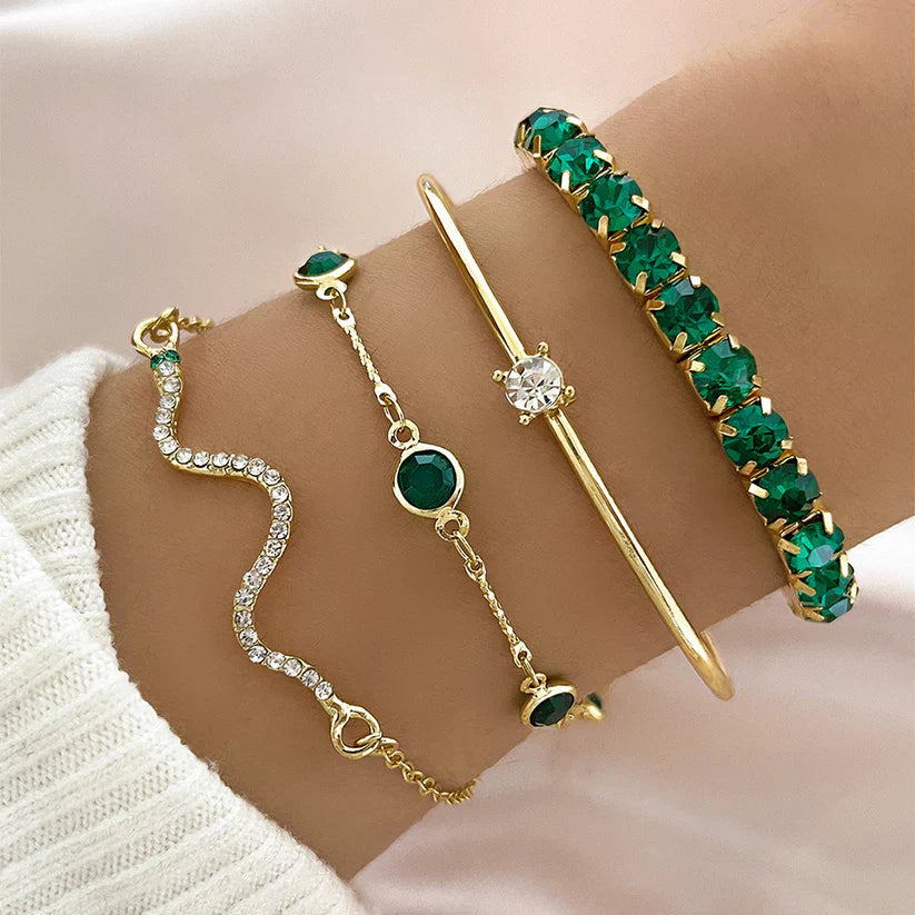 Set di Bracciali Smeraldo Puro | Oro