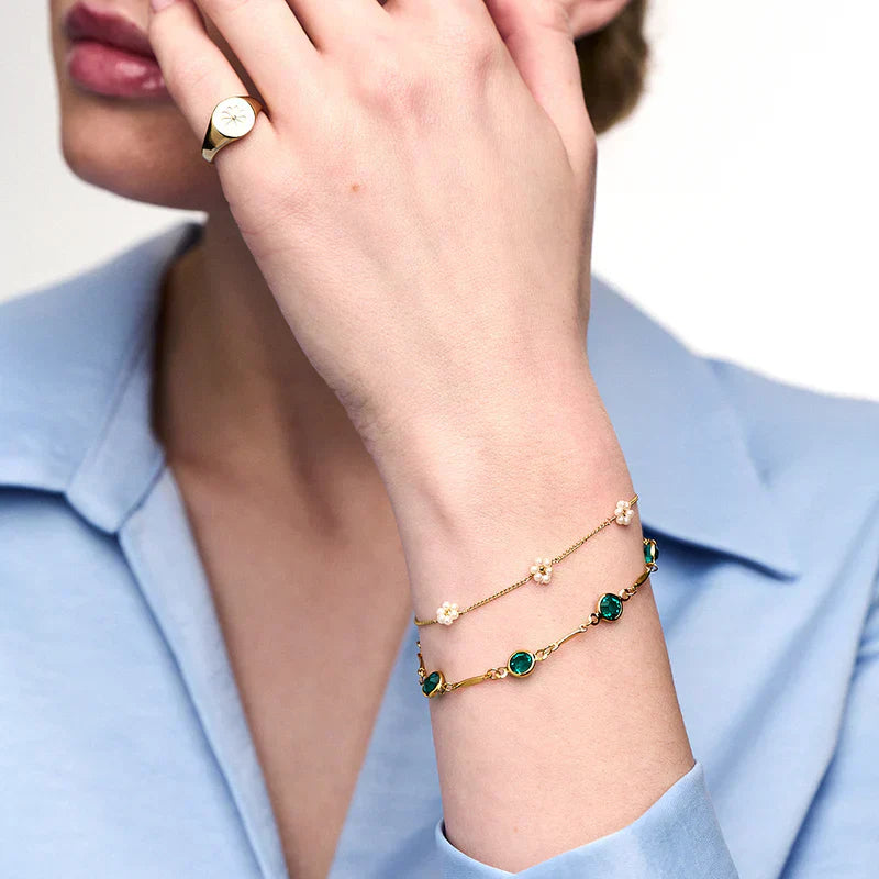 Bracciale Smeraldo Brillante | Oro