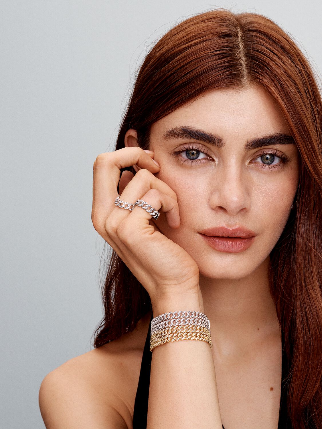 Bracciale Cubana con Pavé | Oro