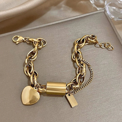 Bracciale Spesso con Cuore | Oro