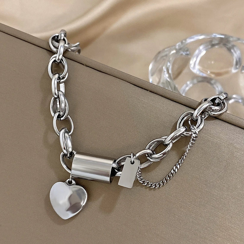 Bracciale Spesso con Cuore | Oro