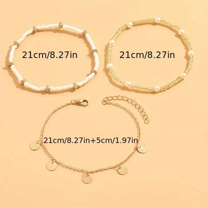 Set 3 Cavigliere Mare e Oro