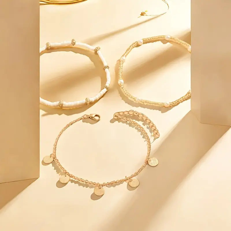 Set 3 Cavigliere Mare e Oro