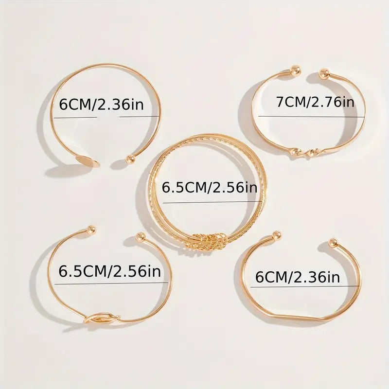 Set di Bracciali Nodo Elegante | Oro