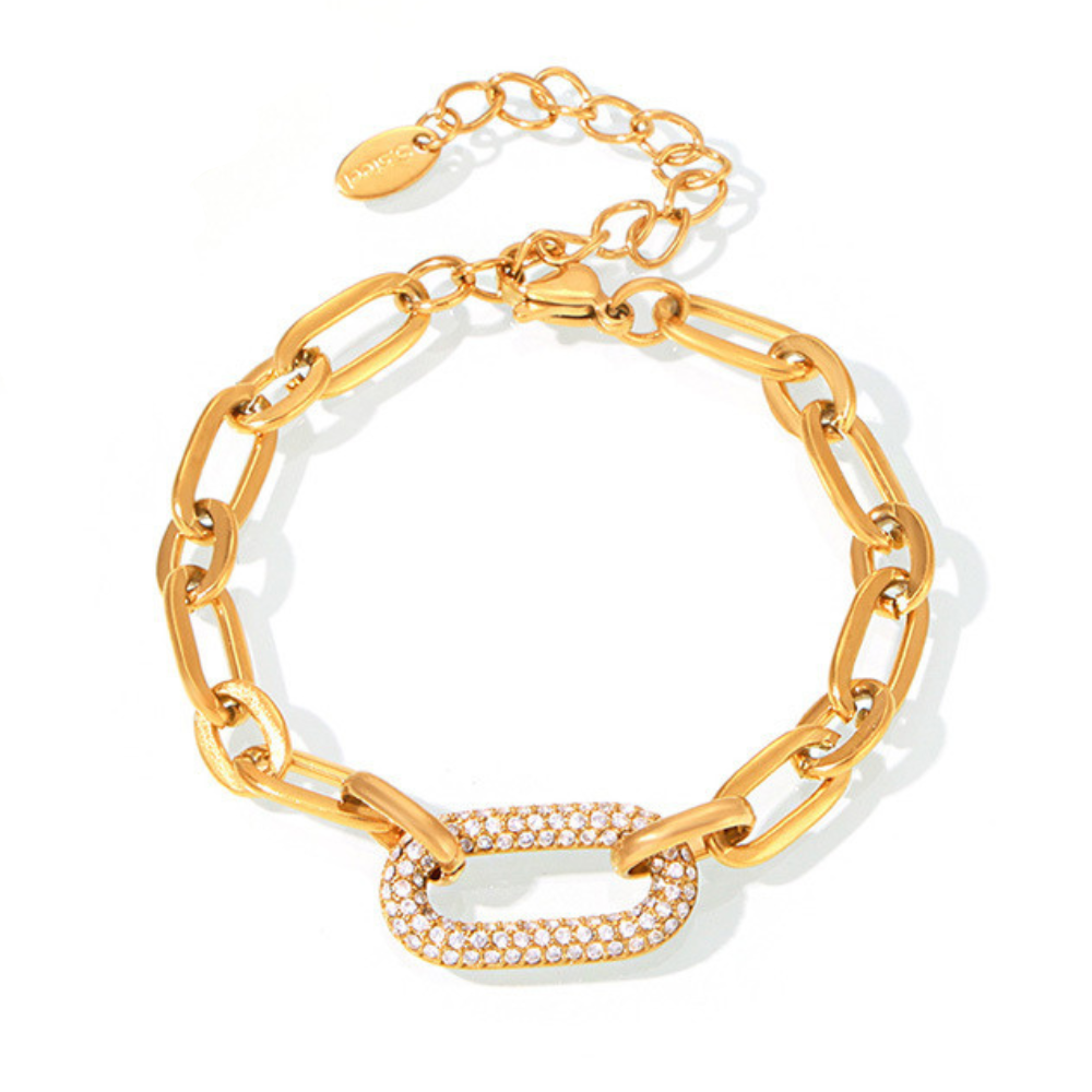 Set di Gioielli Catena a Maglie Pavé