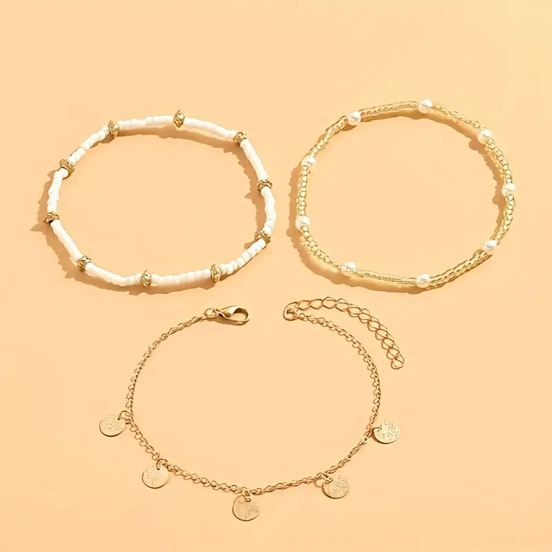 Set 3 Cavigliere Mare e Oro