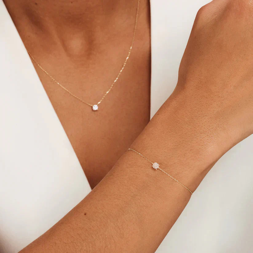 Set Collana e Bracciale con Moissanite | Oro