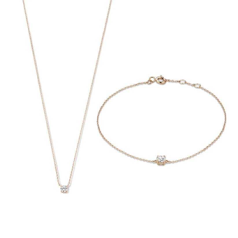Set Collana e Bracciale con Moissanite | Oro