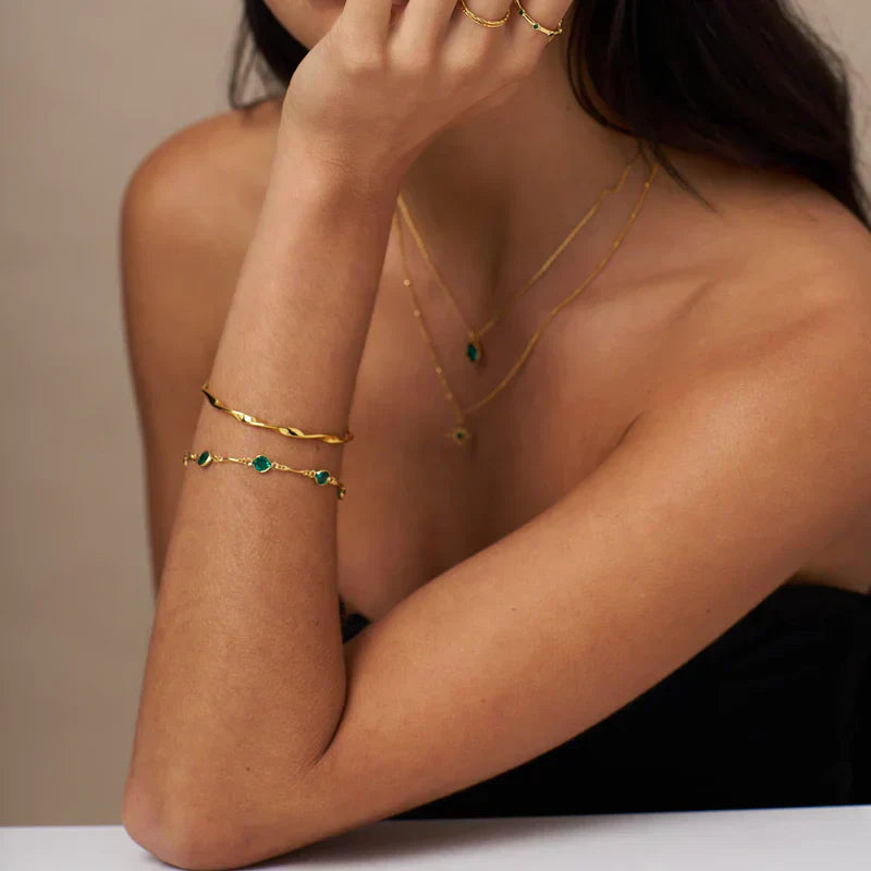 Bracciale Smeraldo Brillante | Oro