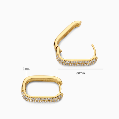 Orecchini a Cerchio Icona Diamante | Oro