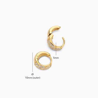 Orecchini Huggie Pavé Diamante | Oro